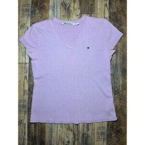 Tommy Hilfiger Women  XL  Pink V-Neck short sleeve Classic T-shirt